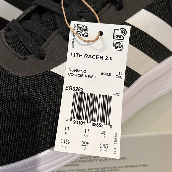adidas Men's Lite Racer 2.0 Running Shoes/NWT/11.5 - Picture 13 of 16